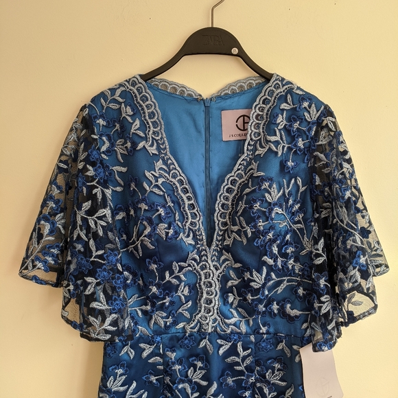 New JS Collections embroidered floral midi dress - Picture 4 of 15